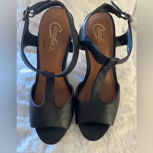 NEW Candies Wedge wooden strappy open toe sandal heel